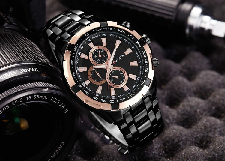 Tiberius Chrono Watch – Waterproof Military Sport & Stainless Steel Elegance