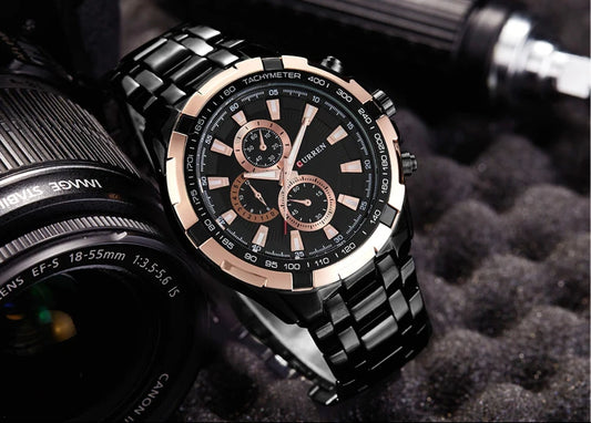Tiberius Chrono Watch – Waterproof Military Sport & Stainless Steel Elegance