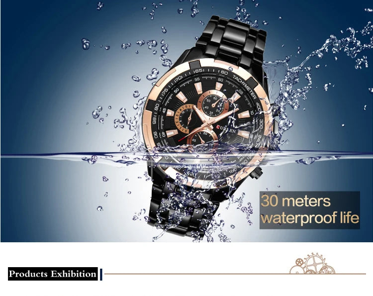 Tiberius Chrono Watch – Waterproof Military Sport & Stainless Steel Elegance