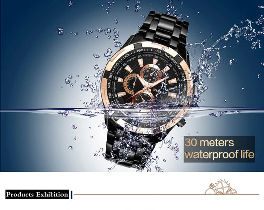 Tiberius Chrono Watch – Waterproof Military Sport & Stainless Steel Elegance