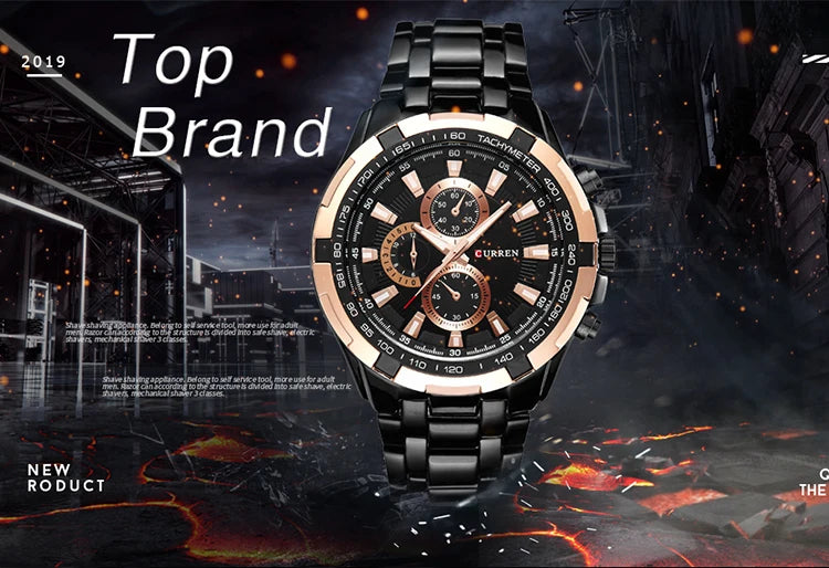 Tiberius Chrono Watch – Waterproof Military Sport & Stainless Steel Elegance
