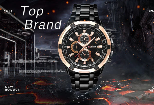 Tiberius Chrono Watch – Waterproof Military Sport & Stainless Steel Elegance