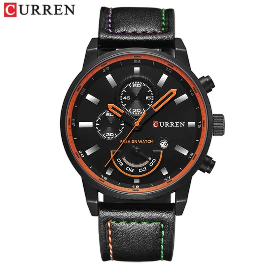 Lucius Chrono Watch – Casual Sport, Military Leather & Luxury Design