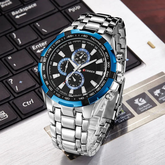 Tiberius Chrono Watch – Waterproof Military Sport & Stainless Steel Elegance