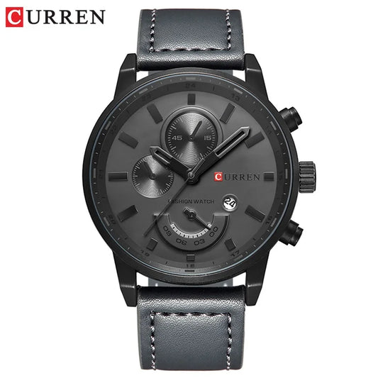 Lucius Chrono Watch – Casual Sport, Military Leather & Luxury Design