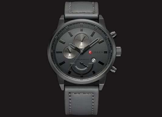 Lucius Chrono Watch – Casual Sport, Military Leather & Luxury Design