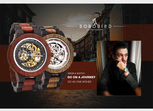 Hercules Wooden Watch – Personalized Engraving, Automatic & Anniversary Gift