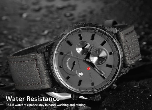 Lucius Chrono Watch – Casual Sport, Military Leather & Luxury Design