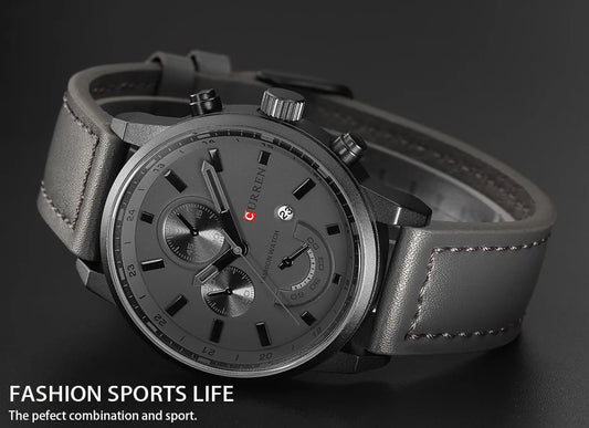 Lucius Chrono Watch – Casual Sport, Military Leather & Luxury Design