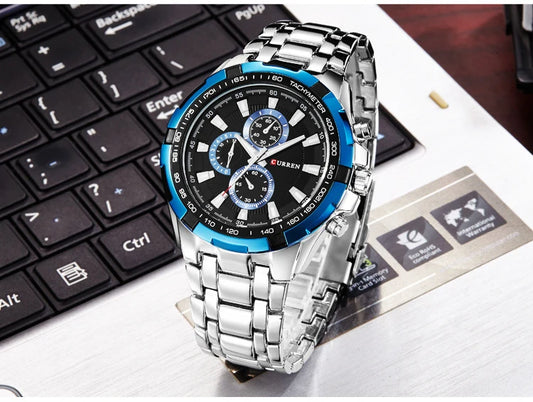 Tiberius Chrono Watch – Waterproof Military Sport & Stainless Steel Elegance