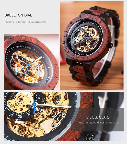 Hercules Wooden Watch – Personalized Engraving, Automatic & Anniversary Gift