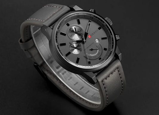 Lucius Chrono Watch – Casual Sport, Military Leather & Luxury Design