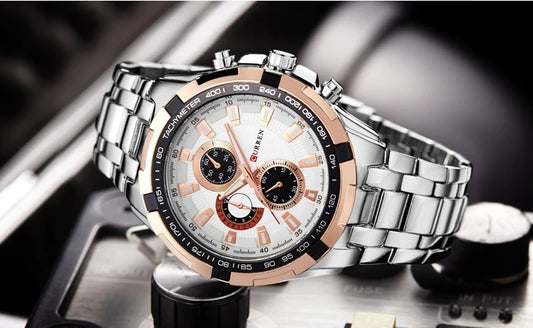 Tiberius Chrono Watch – Waterproof Military Sport & Stainless Steel Elegance