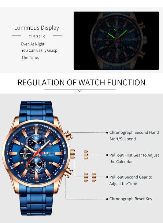 Augustus Chrono Watch – Luxury Business, Waterproof & Quartz Precision