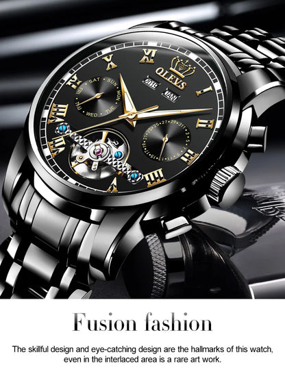 Ptolemy Skeleton Watch – Automatic Mechanical, Waterproof & Steel Elegance