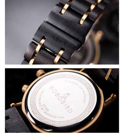 Odysseus Wooden Watch – Luxury Chronograph, Auto Date & Fashion Gift