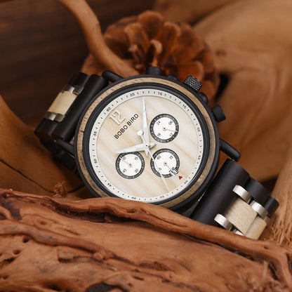Cadmus Wooden Watch – Luxury Chronograph, Military Style & Wooden Box
