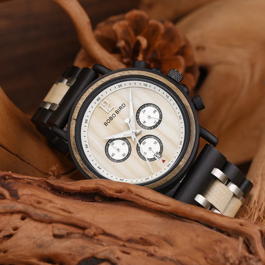 Cadmus Wooden Watch – Luxury Chronograph, Military Style & Wooden Box