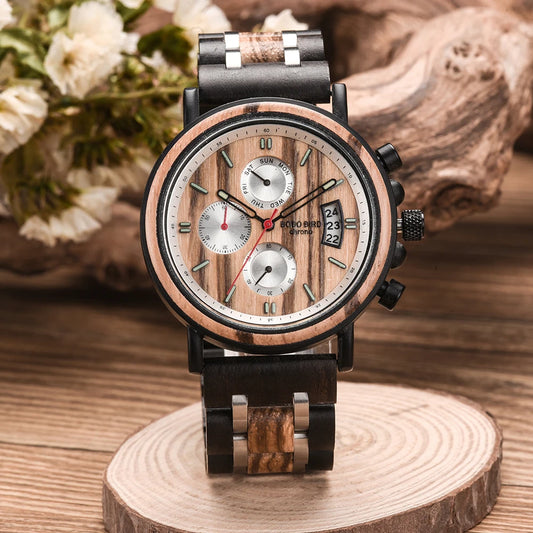 Cadmus Wooden Watch – Luxury Chronograph, Military Style & Wooden Box
