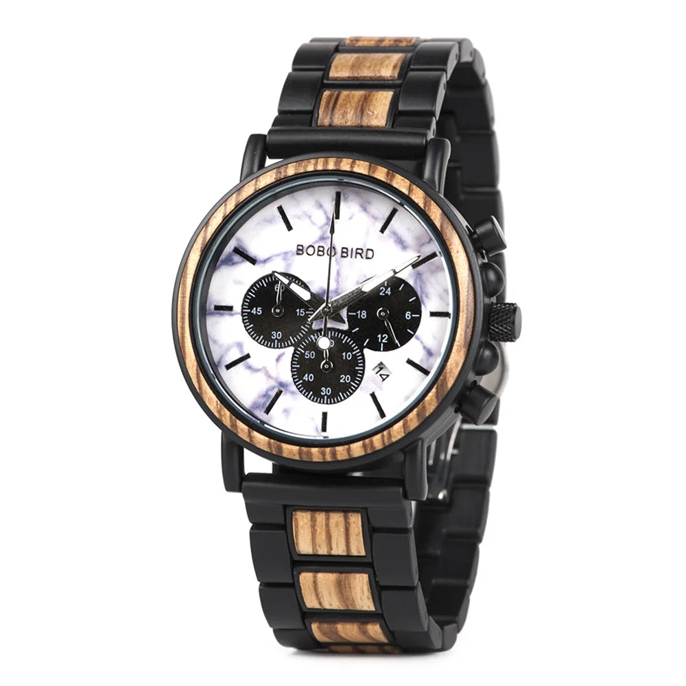 Tiberius Holz Stil Herren Uhr