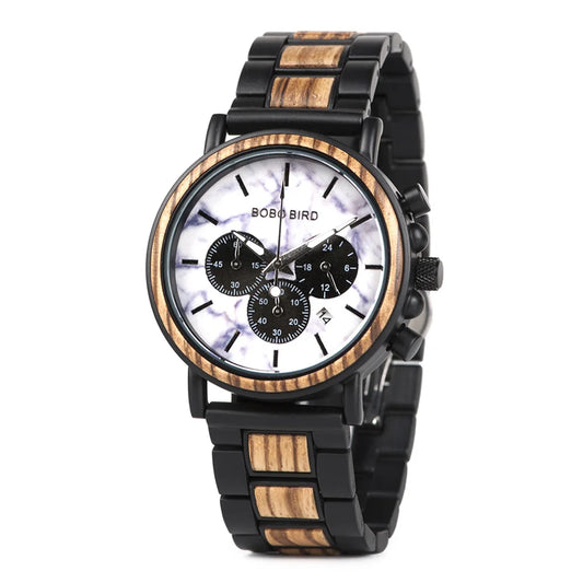 Tiberius Holz Stil Herren Uhr