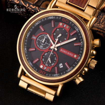 Cadmus Wooden Watch – Luxury Chronograph, Military Style & Wooden Box