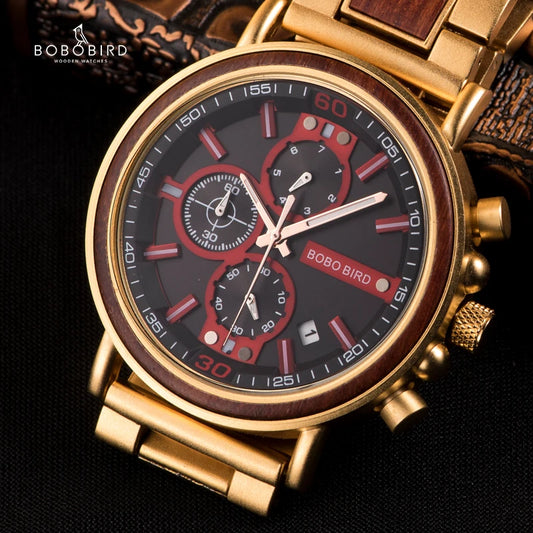 Cadmus Wooden Watch – Luxury Chronograph, Military Style & Wooden Box