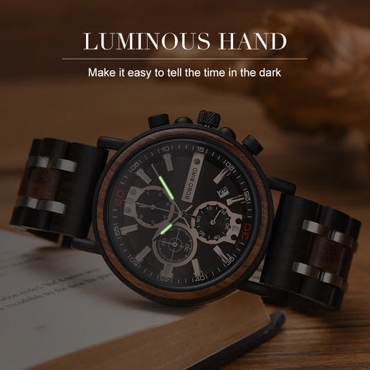 Cadmus Wooden Watch – Luxury Chronograph, Military Style & Wooden Box