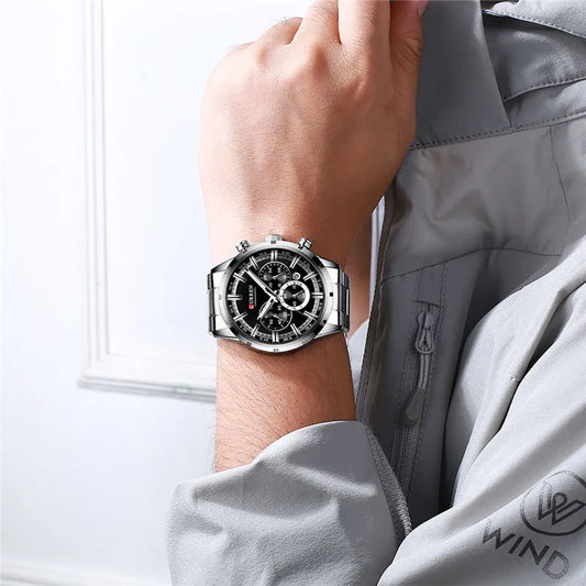 Brutus Chrono Watch – Military Sport, Waterproof & Blue Steel Design
