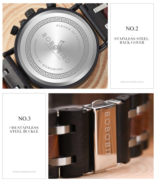 Cadmus Wooden Watch – Luxury Chronograph, Military Style & Wooden Box