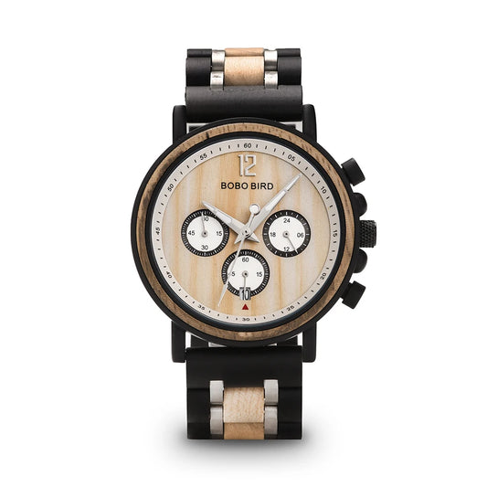 Odysseus Wooden Watch – Luxury Chronograph, Auto Date & Fashion Gift