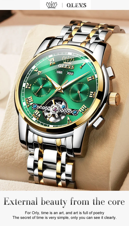 Ptolemy Skeleton Watch – Automatic Mechanical, Waterproof & Steel Elegance