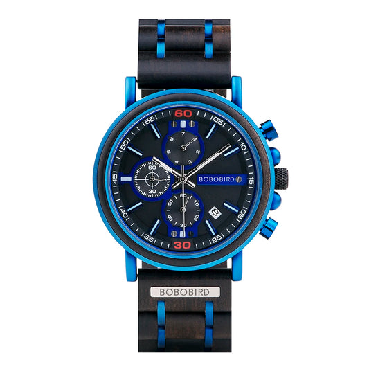Odysseus Wooden Watch – Luxury Chronograph, Auto Date & Fashion Gift