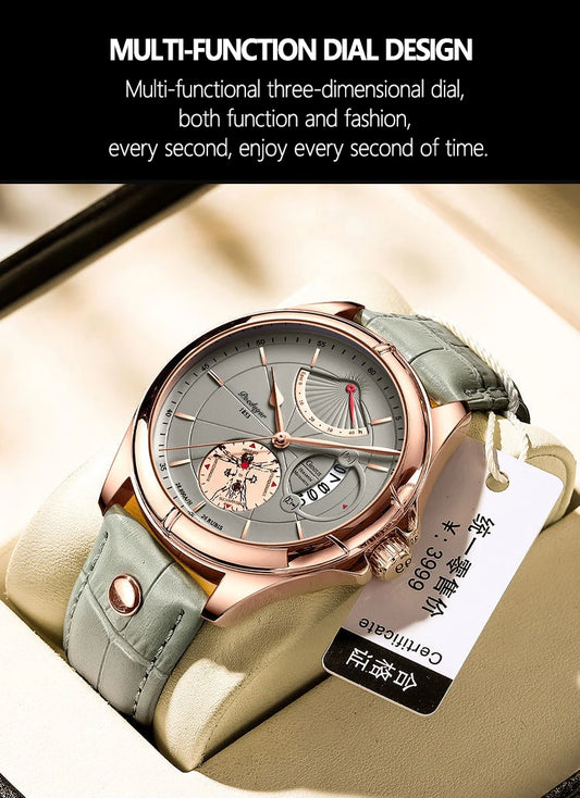 Ragnar Sport Watch – Waterproof, Luminous, Date & Leather Quartz Precision