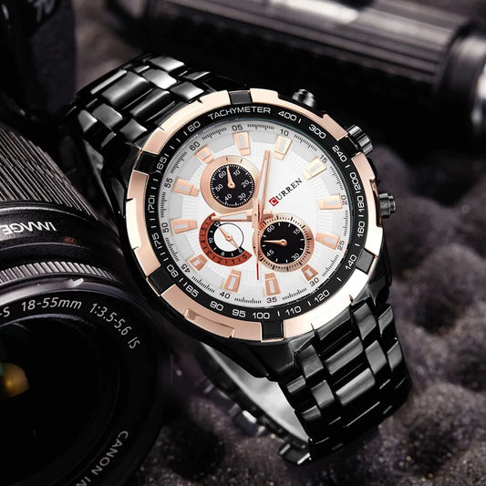 Tiberius Chrono Watch – Waterproof Military Sport & Stainless Steel Elegance