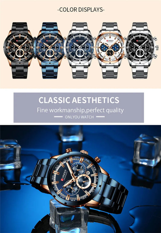 Brutus Chrono Watch – Military Sport, Waterproof & Blue Steel Design