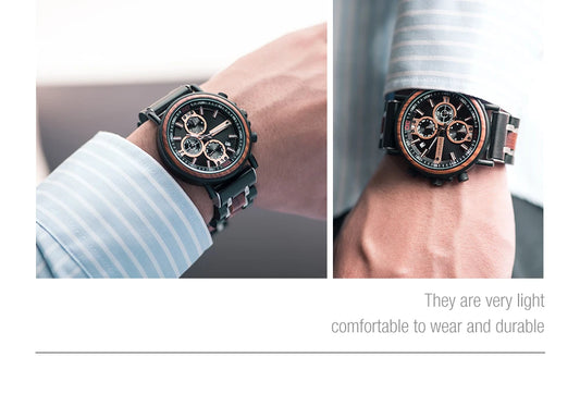 Odysseus Wooden Watch – Luxury Chronograph, Auto Date & Fashion Gift