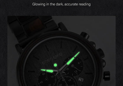 Tiberius Holz Stil Herren Uhr