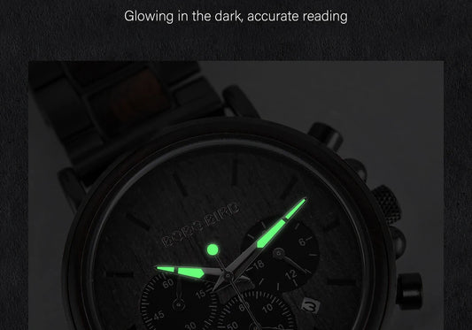 Tiberius Holz Stil Herren Uhr