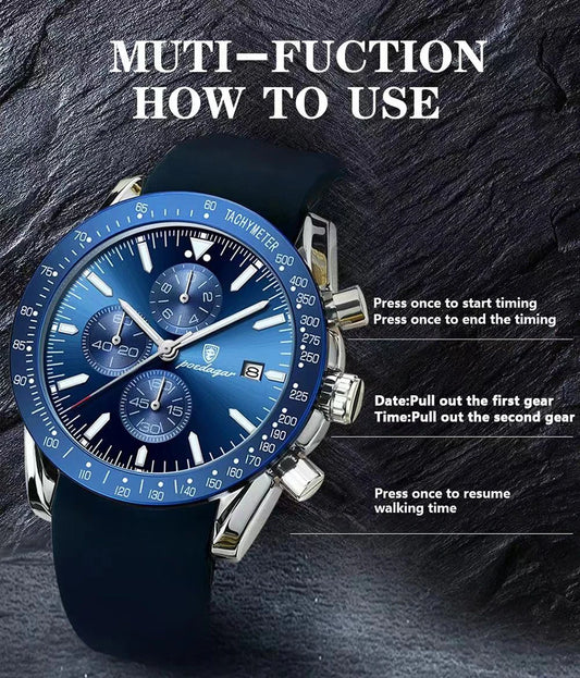 Ragnar Chrono Watch – 2024 Sport, Waterproof & Silicone Strap