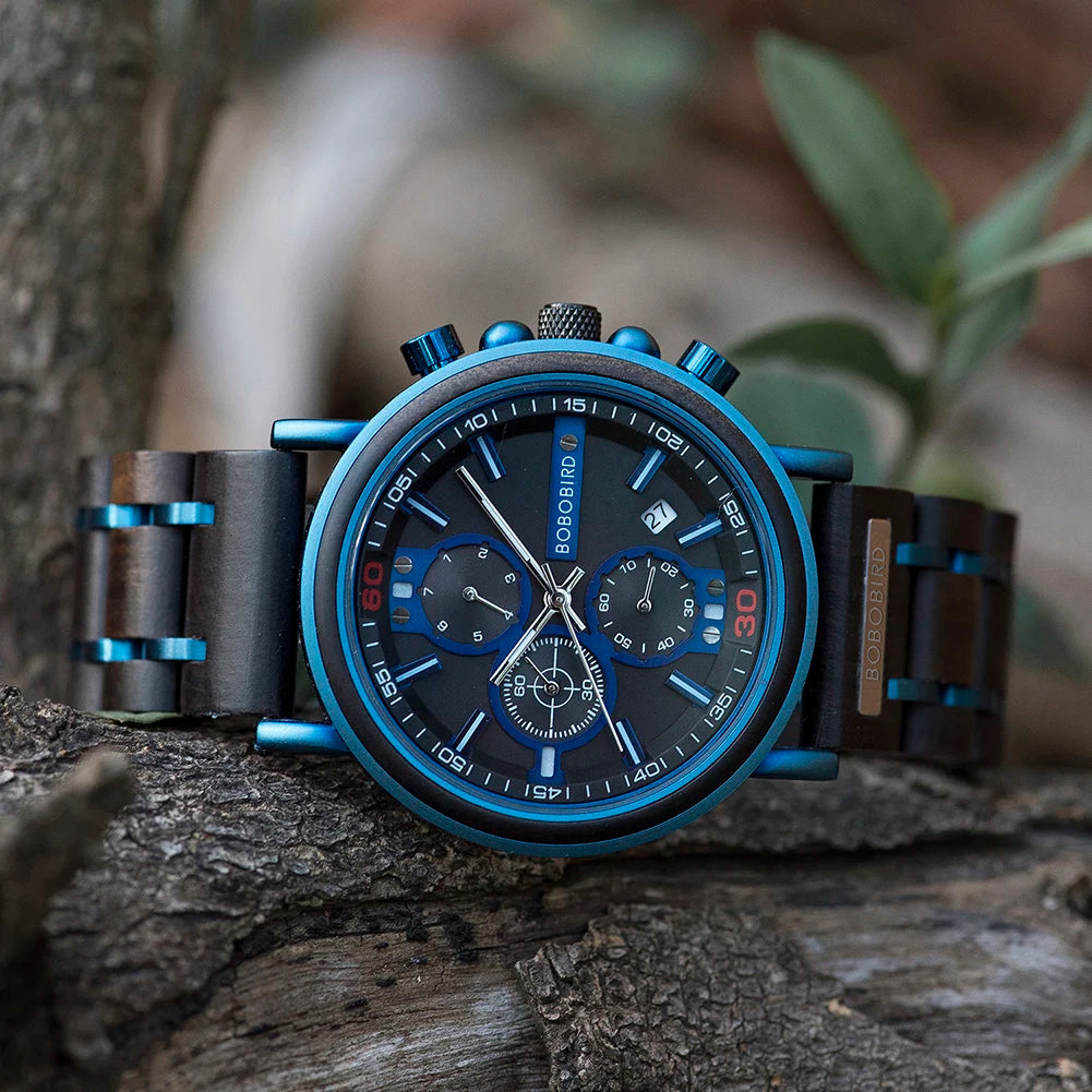 Cadmus Wooden Watch – Luxury Chronograph, Military Style & Wooden Box