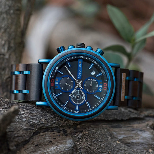 Cadmus Wooden Watch – Luxury Chronograph, Military Style & Wooden Box