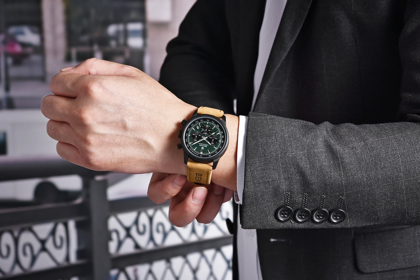 Achilles Chrono Watch – 42MM Military Precision, Waterproof & Bold Design