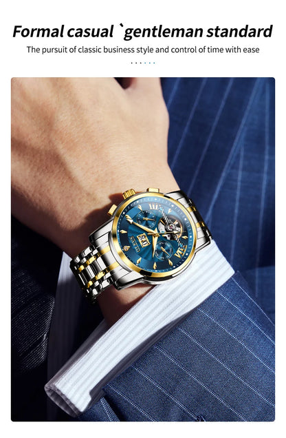 Ptolemy Mechanical Watch – Hollow Design, Moonphase & Luminous Precision