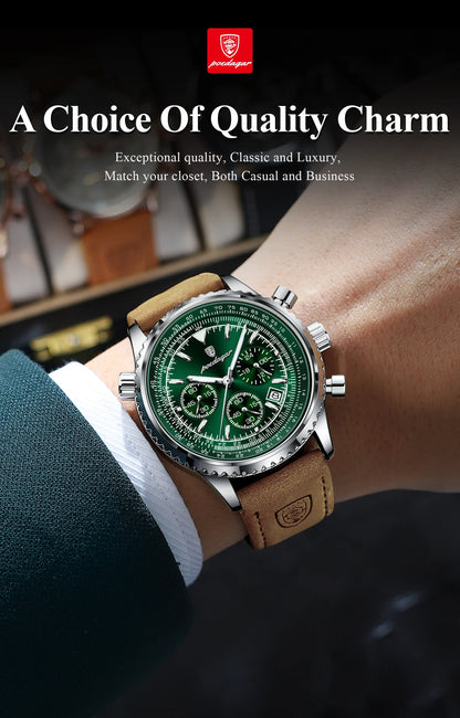 Charon Luxus Herren uhr  Wasserdicht Chronograph Leder