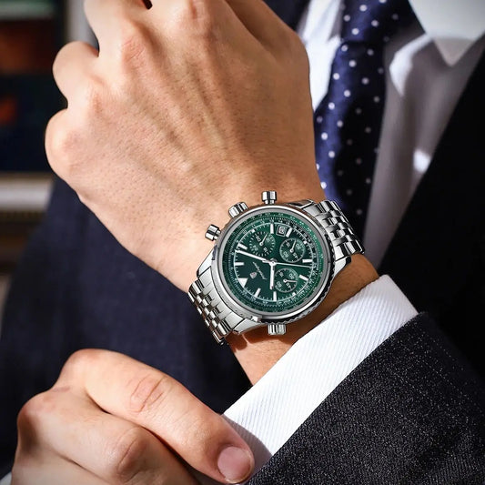 Kronos Luxus Uhr Edelstahl für Herren Wasserdicht
