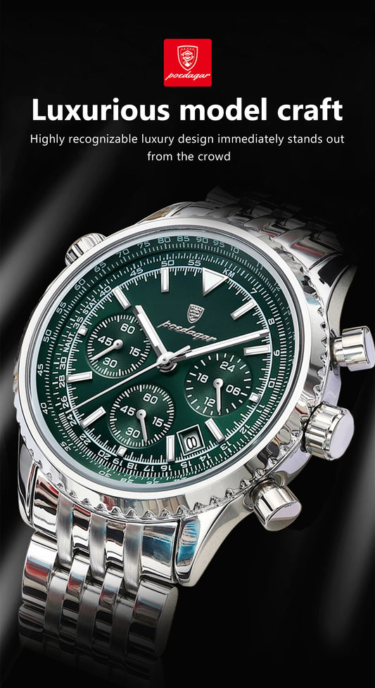 Kronos Luxus Uhr Edelstahl für Herren Wasserdicht