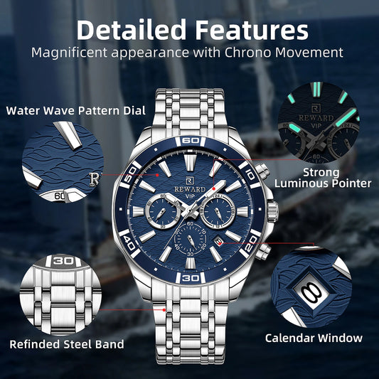 Solon VIP Business Edelstahl Herren Uhr Wasserdicht