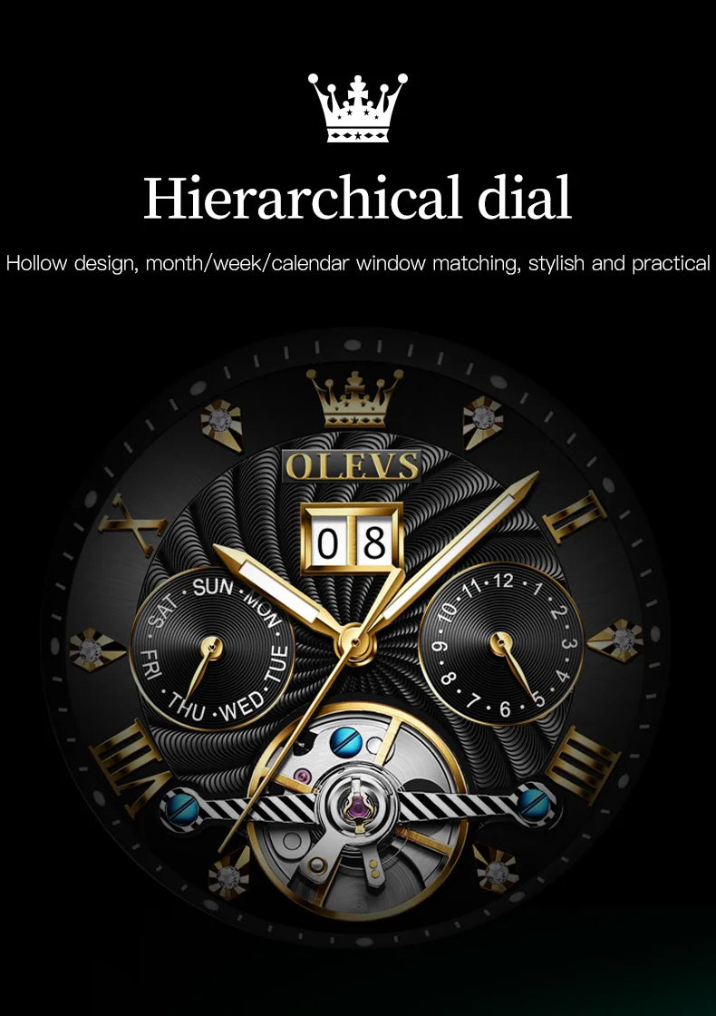 Helios Full Automatic Multi-function Herren Uhr
