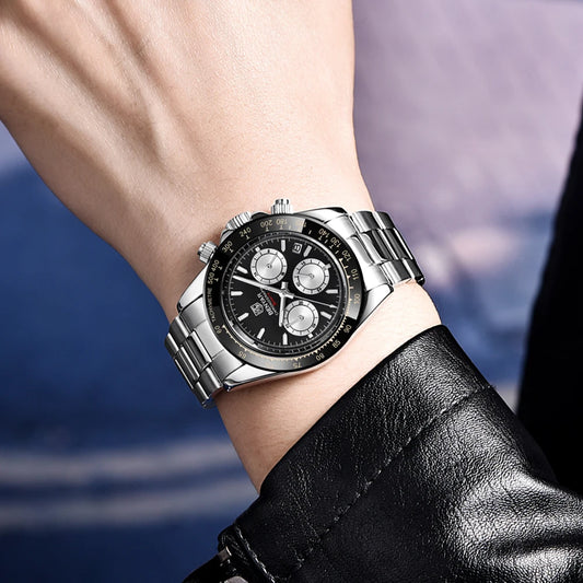Augustus Chrono Watch – Luxury Steel, Waterproof & Precision Quartz